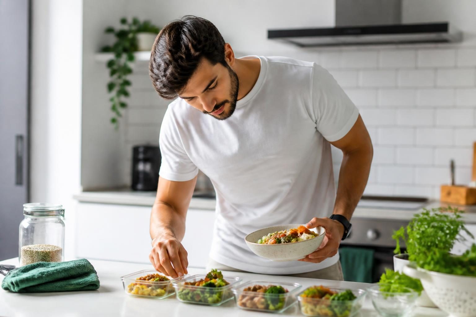 Profesional evaluando hábitos nutricionales de forma ordenada