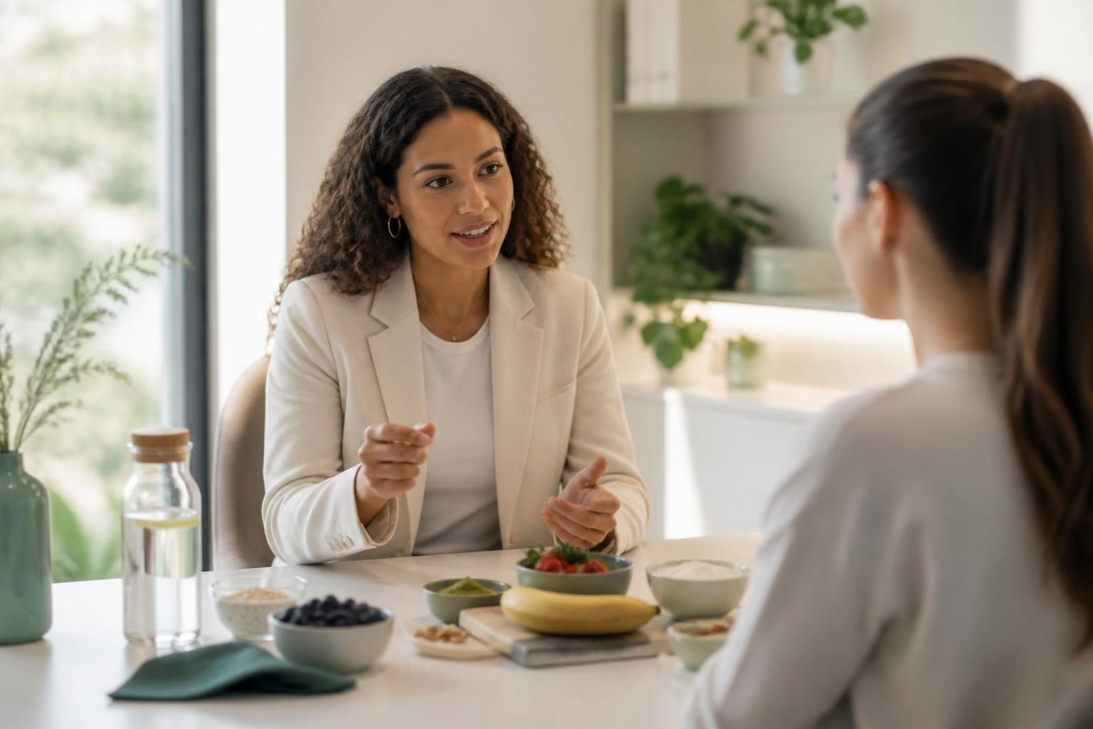 Preparación ordenada de alimentos naturales antes de entrenar